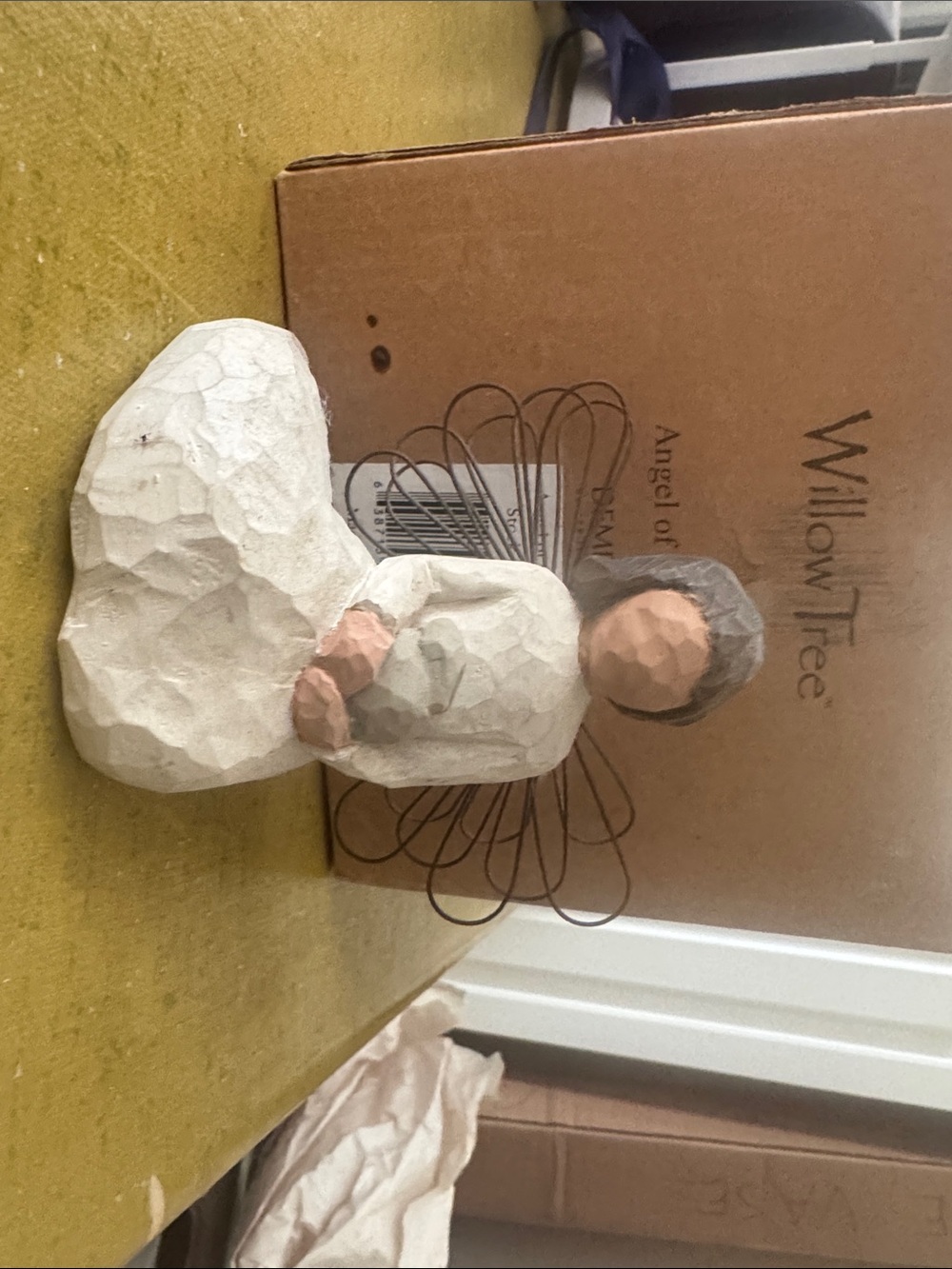 Willow Tree Angel Figurine in Ivory with Copper and Dark Wire Wings